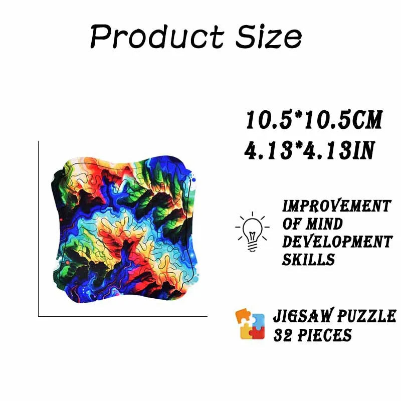 Colorful Hillside Wooden Puzzle