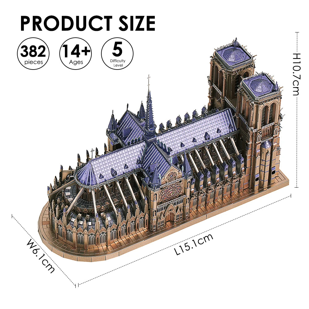 Notre-Dame de Paris 3D Metal Puzzle Kit