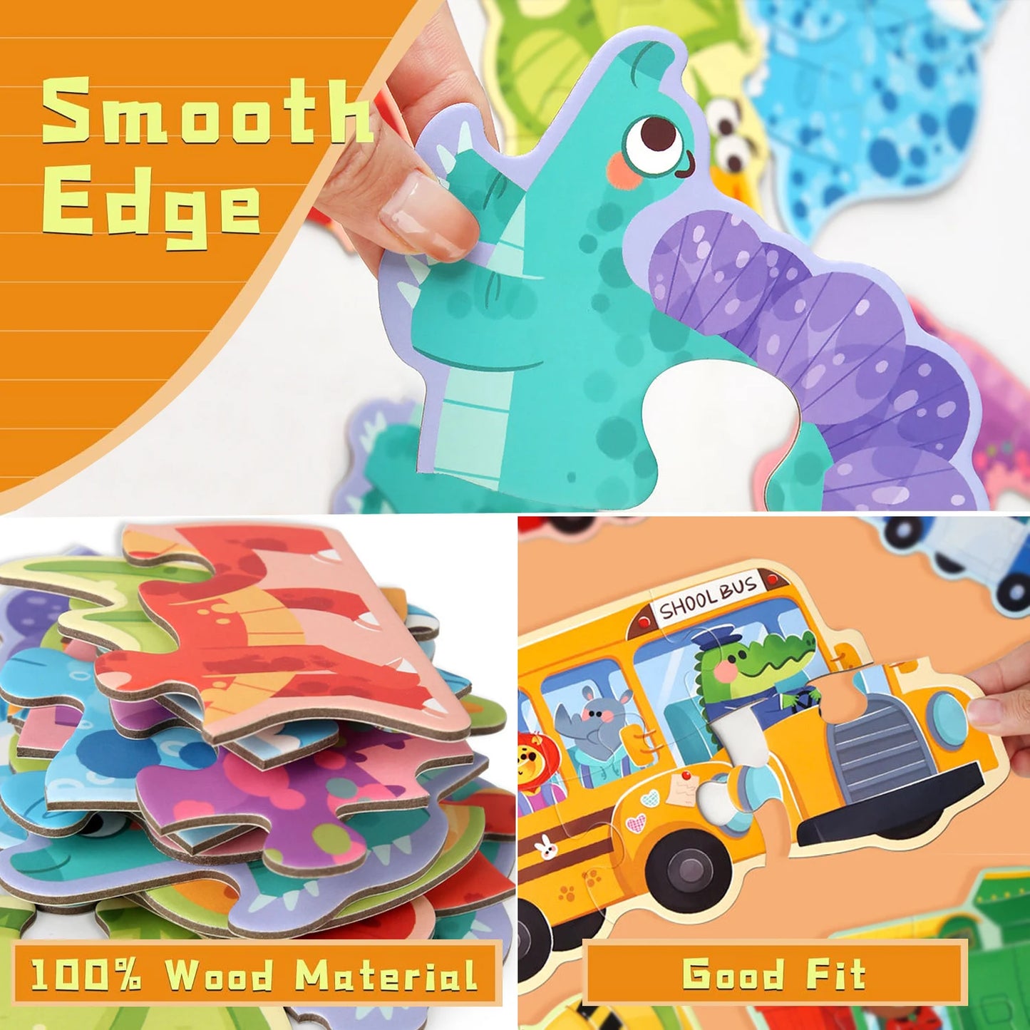 Cartoon Animal Puzzle Set
