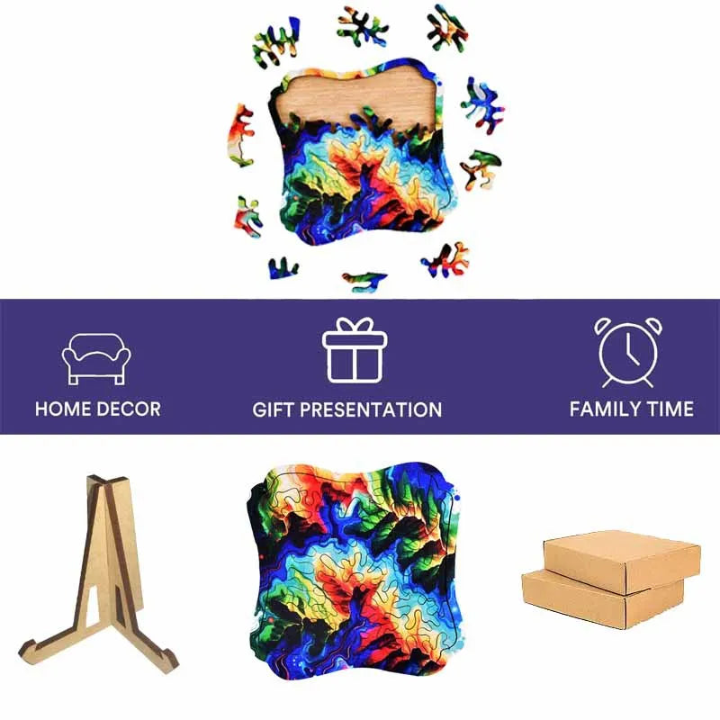 Colorful Hillside Wooden Puzzle