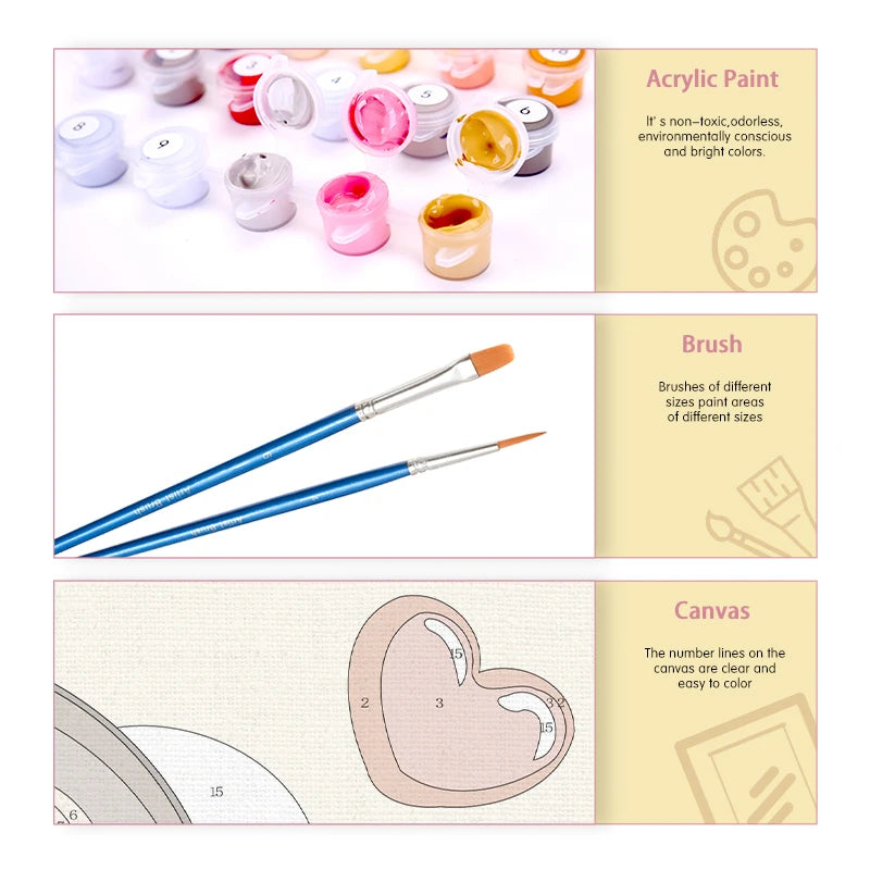 Cartoon Paint by Numbers Kit