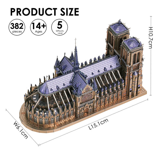 Notre-Dame de Paris 3D Metal Puzzle Kit