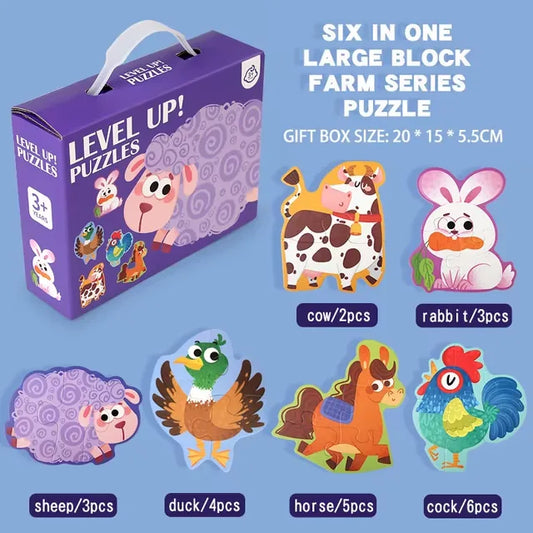 Cartoon Animal Puzzle Set